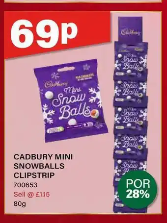 Bestway Cadvury Mini Snowballs Clipstrip offer