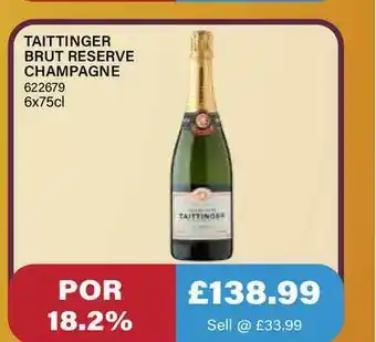 Bestway Taittinger Brut Reserve Champagne offer