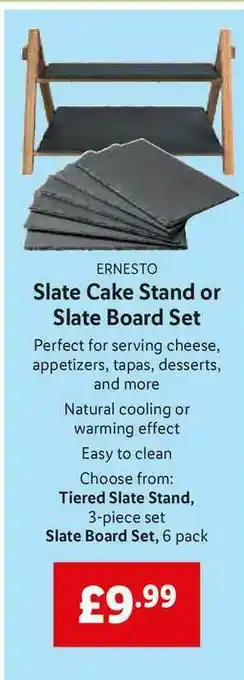 Lidl Ernesto Slate Cake Stand Or Slate Board Set offer