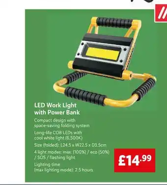 Lidl Led Work Light With Power Bank offer