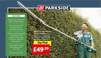 Lidl Parkside Electric Long-ranch Hedge Trimmer offer