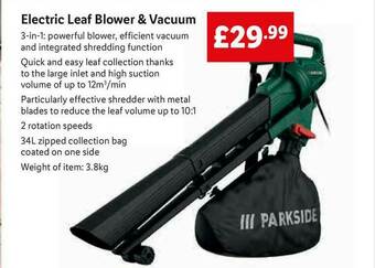 Lidl Electric Leaf Blower & Vacuum offer