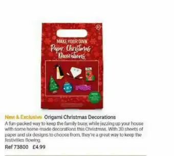 Lakeland Origami Christmas Decorations offer
