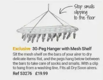 Lakeland 30-peg Hanger With Mesh Shelf offer