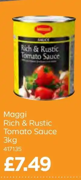 Bestway Maggi Rich & Rustic Tomato Sauce 3kg offer