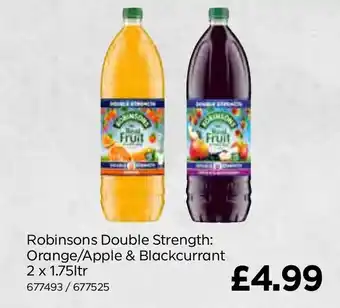 Bestway Robinsons Double Strength: Orange/Apple & Blackcurrant 2x1.75ltr offer