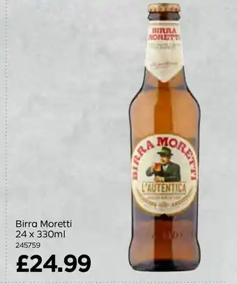 Bestway Birra Moretti 24 x 330ml offer