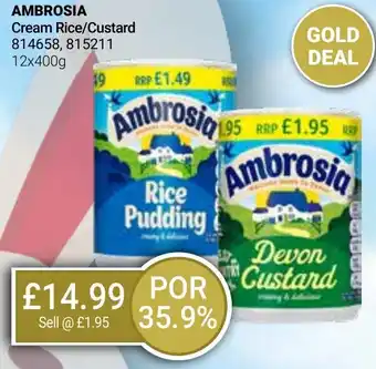 Bestway AMBROSIA Cream Rice/Custard offer