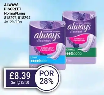 Bestway ALWAYS DISCREET Normal/Long offer