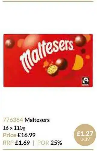 Musgrave MarketPlace Maltesers 16 X 100g offer
