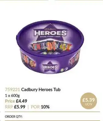 Musgrave MarketPlace Cadbury Heroes Tub offer