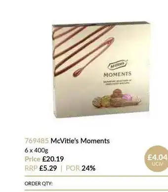 Musgrave MarketPlace Mcvitie's Moments 6 X 400g offer