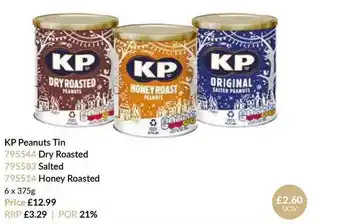 Musgrave MarketPlace Kp Peanuts Tin Dry Roasted Salted Honey Roasted offer