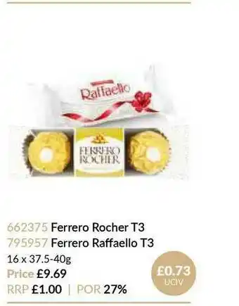 Musgrave MarketPlace Ferrero Rocher T3 Ferrero Raffaello T3 offer
