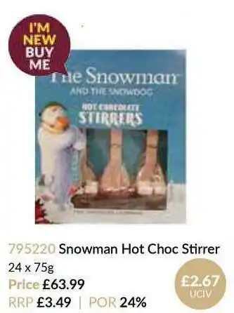 Musgrave MarketPlace Snowman Hot Choc Stirrer offer