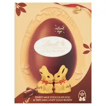 Sainsbury's Lindt Medium Easter Egg with Two Mini Gold Bunnies 115g offer