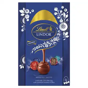 Sainsbury's Lindt Giant Milk Chocolate Easter Egg with Lindor Assorted Truffles 260g offer