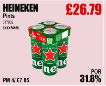 Bestway HEINEKEN Pints 6X4X568ml offer
