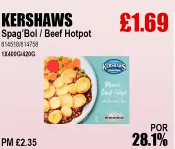 Bestway KERSHAWS Spag'Bol/Beef Hotpot offer