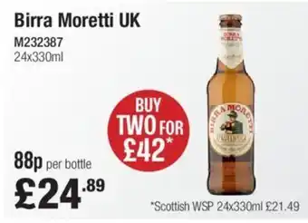 Makro Birra Moretti UK offer