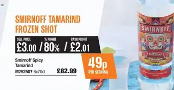 Makro SMIRNOFF TAMARIND FROZEN SHOT offer