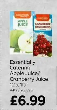 Bestway Essentially Catering Apple Juice Cranberry Juice 12 X 1ltr offer