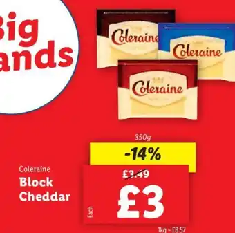 Lidl Coleraine Block Cheddar offer