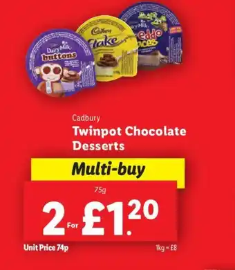 Lidl Cadbury Twinpot Chocolate Desserts offer