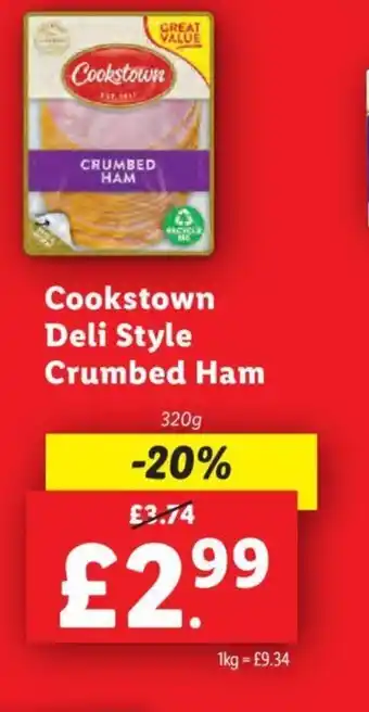 Lidl Cookstown Deli Style Crumbed Ham offer