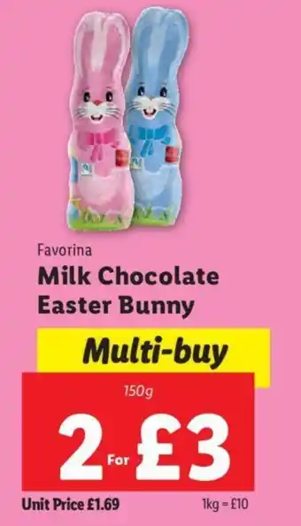 Lidl Favorina Milk Chocolate Easter Bunny offer