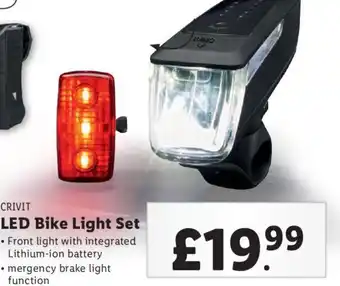 Lidl CRIVIT LED Bike Light Set offer