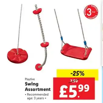 Lidl Playtive Swing Assortment offer