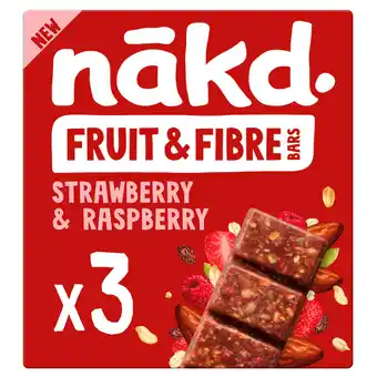 Sainsbury's Nakd Fruit & Fibre Bar Strawberry & Raspberry 3x44g offer