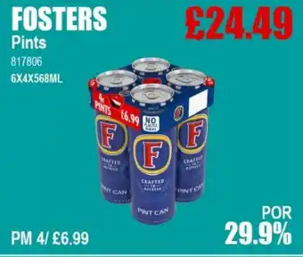 Bestway FOSTERS Pints offer
