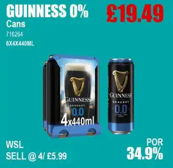 Bestway GUINNESS 0% Cans offer