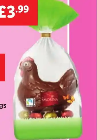 Lidl FAVORINA Milk Chocolate Hen with Eggs offer
