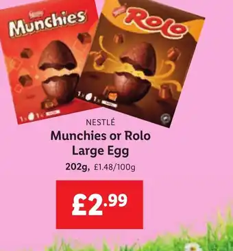 Lidl NESTLÉ Munchies or Rolo Large Egg offer
