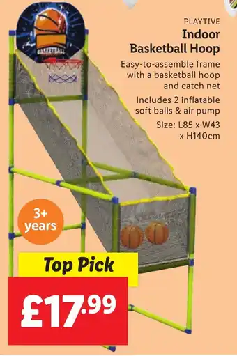 Lidl PLAYTIVE Indoor Basketball Hoop offer