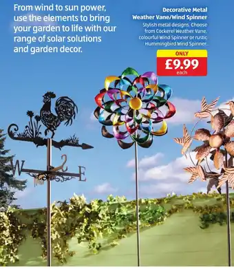 Aldi Decorative Metal Weather Vane/Wind Spinner offer