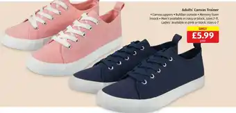 Aldi Adults' Canvas Trainer offer