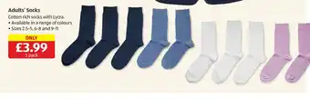 Aldi Adults' Socks offer