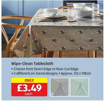 Aldi Wipe-Clean Tablecloth offer