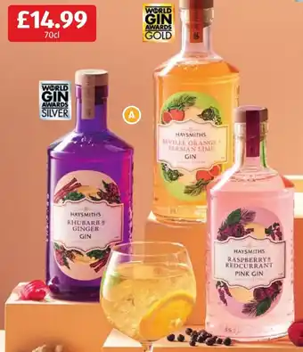 Aldi Haysmith's Flavoured Gin offer