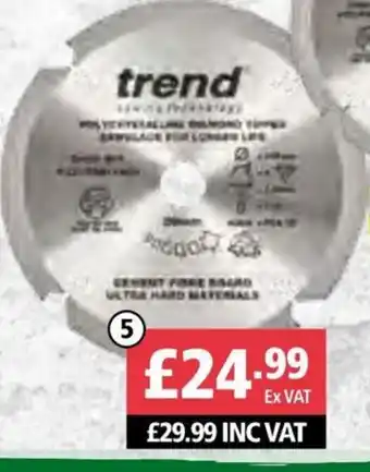 Trend PCD/FSB/1654 Fibre Cement Blade 165 x 4T x20mm
