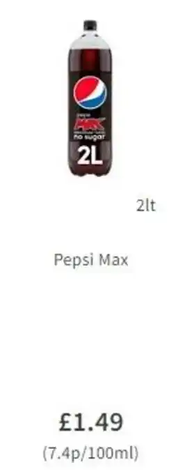 Asda Pepsi Max 2L offer