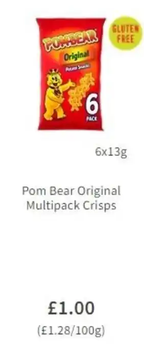 Asda Pom Bear Original Multipack Crisps 6x13g offer