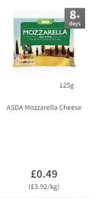 Asda ASDA Mozzarella Cheese 125g offer