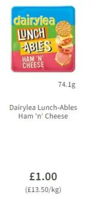Asda Dairylea Lunch-Ables Ham 'n' Cheese 74.1g offer