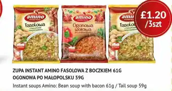 Instant Soups Amino: Bean Soup With Bacon 61b Tail Soup 59g