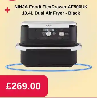 Currys PC World NINJA Foodi FlexDrawer AF500UK 10.4L Dual Air Fryer - Black offer